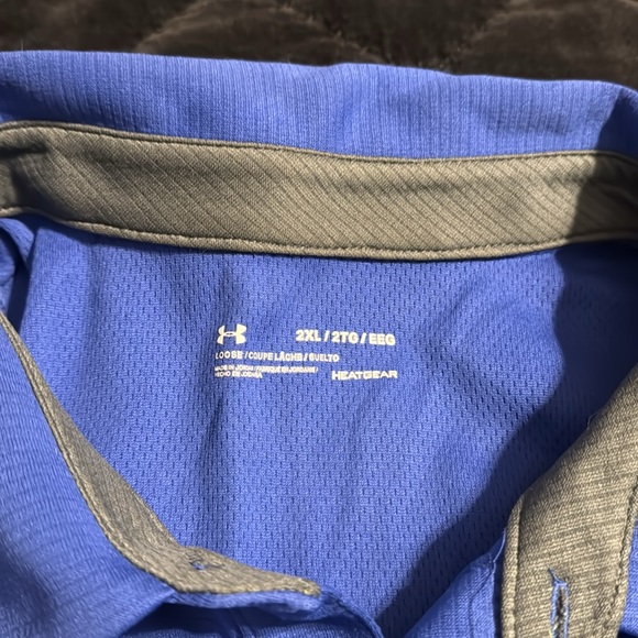 Under Armour, short sleeve polo shirt in blue size XXL. - Picture 3 of 3